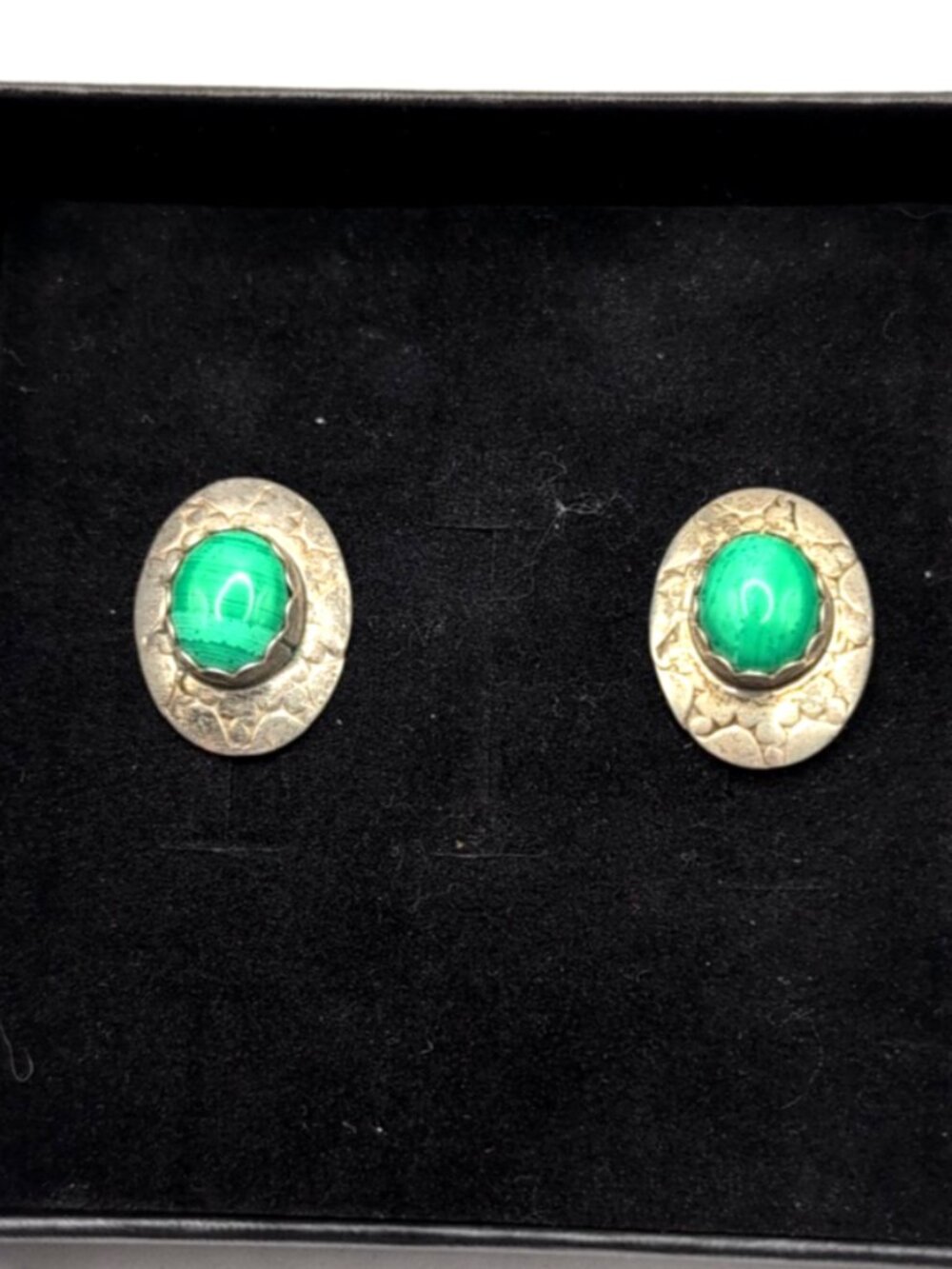 Vintage Southwestern Clip-On Earrings Unmarked but Silver Tested 0.75 x 0.5" VGC